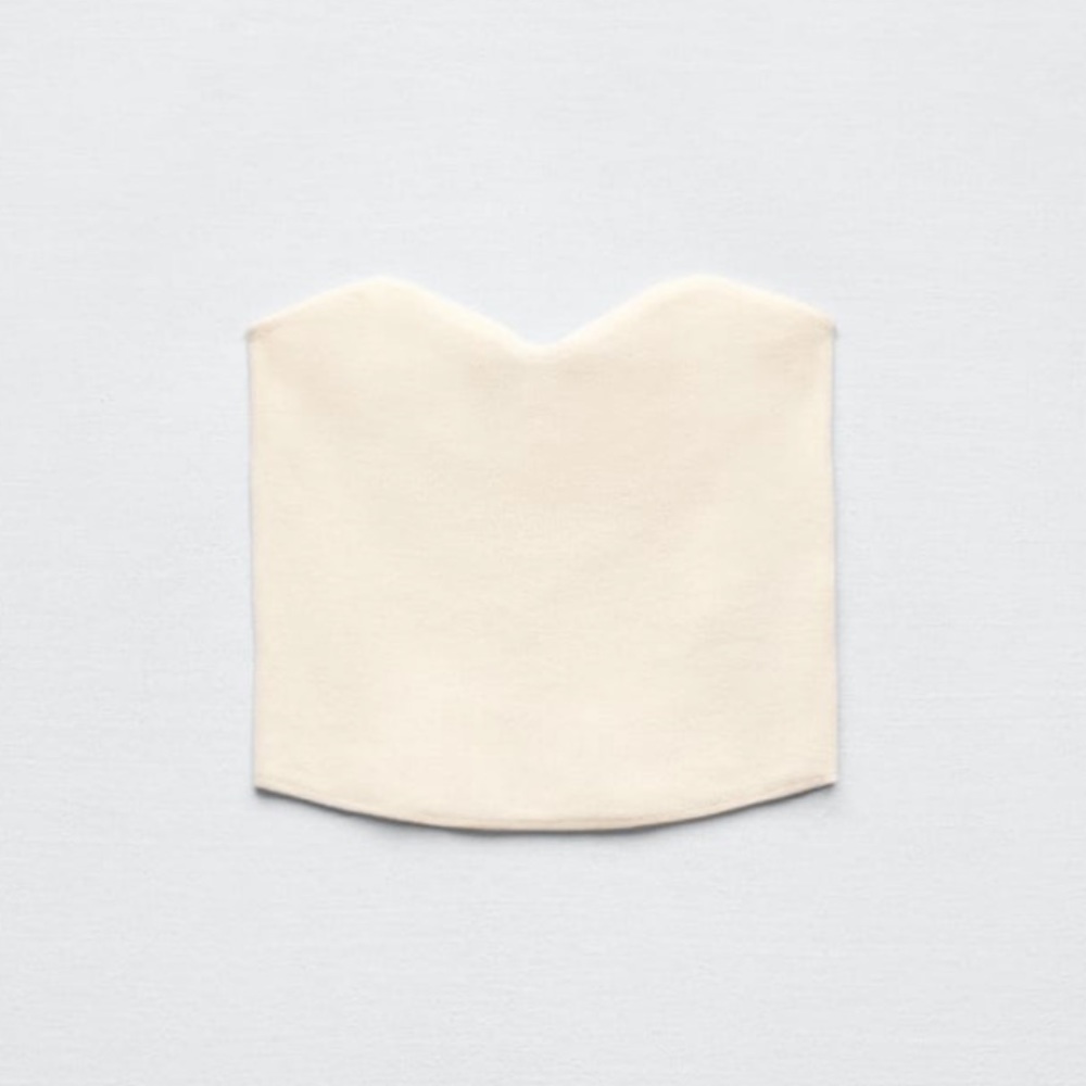 NWT Zara Cream Knit Bustier